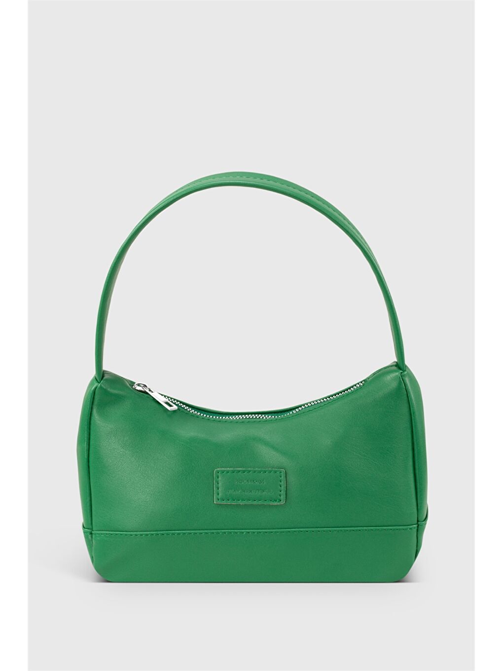 Yeşil Etiket Baskılı Kadın Omuz Çantası