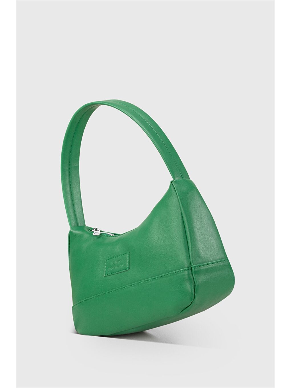 Yeşil Etiket Baskılı Kadın Omuz Çantası-2