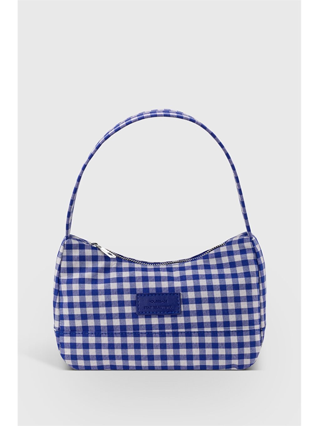 Mavi Etiket Baskılı Kadın Omuz Çantası