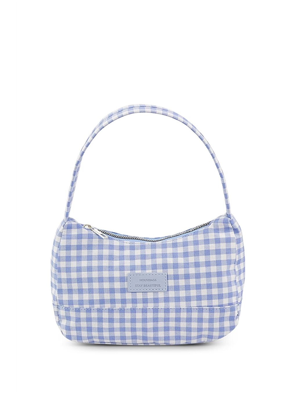 Mavi Etiket Baskılı Kadın Omuz Çantası