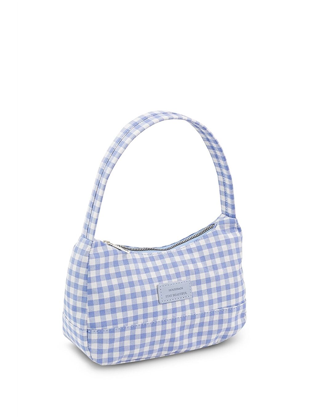 Mavi Etiket Baskılı Kadın Omuz Çantası-1