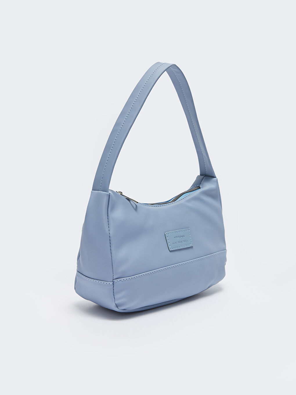 Mavi Etiket Baskılı Kadın Omuz Çantası-1