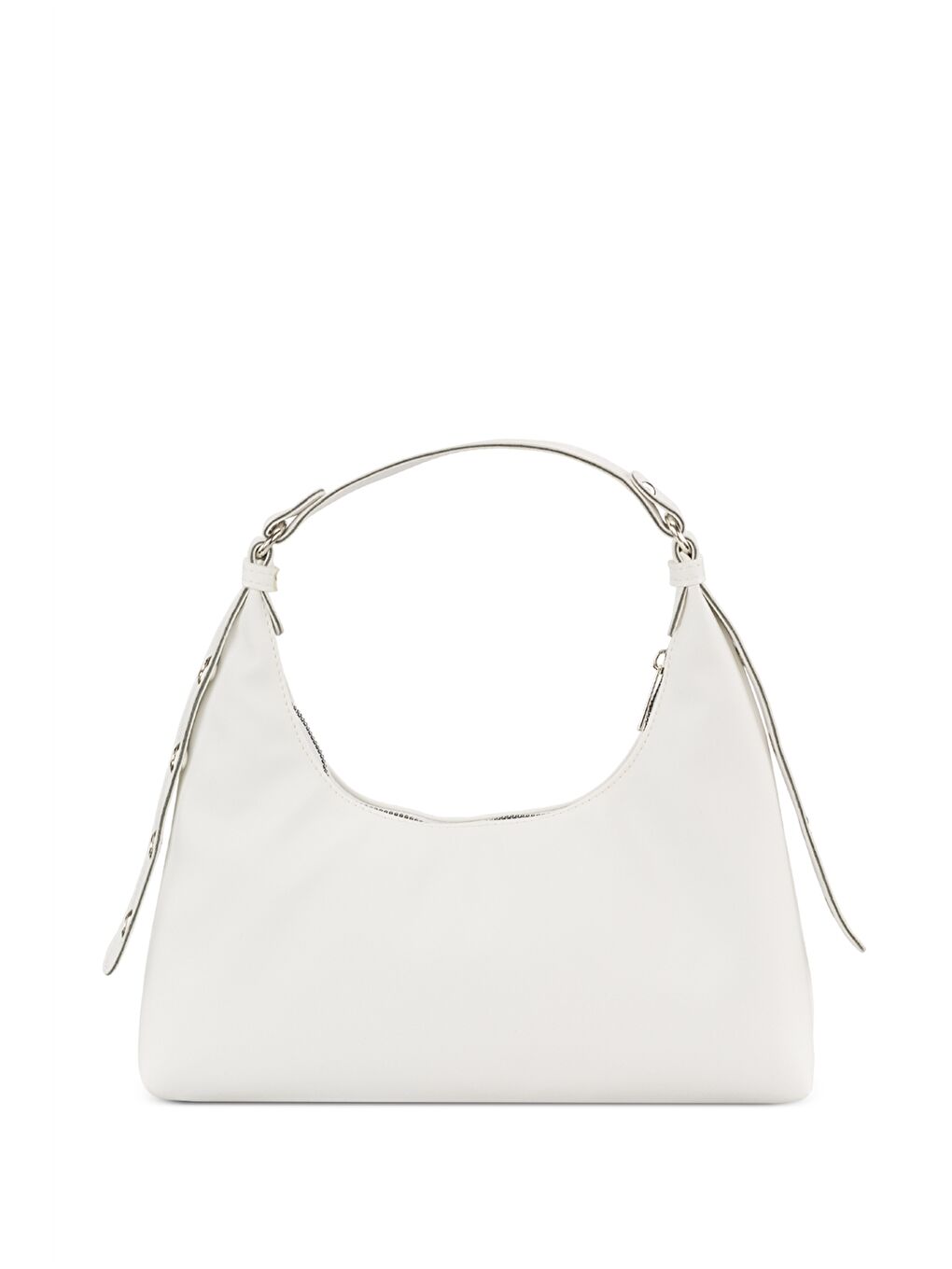 Beyaz Etiket Baskılı Kadın Kol Çantası-3