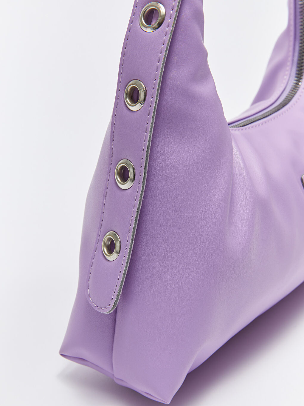 Lila Etiket Baskılı Kadın Kol Çantası-2