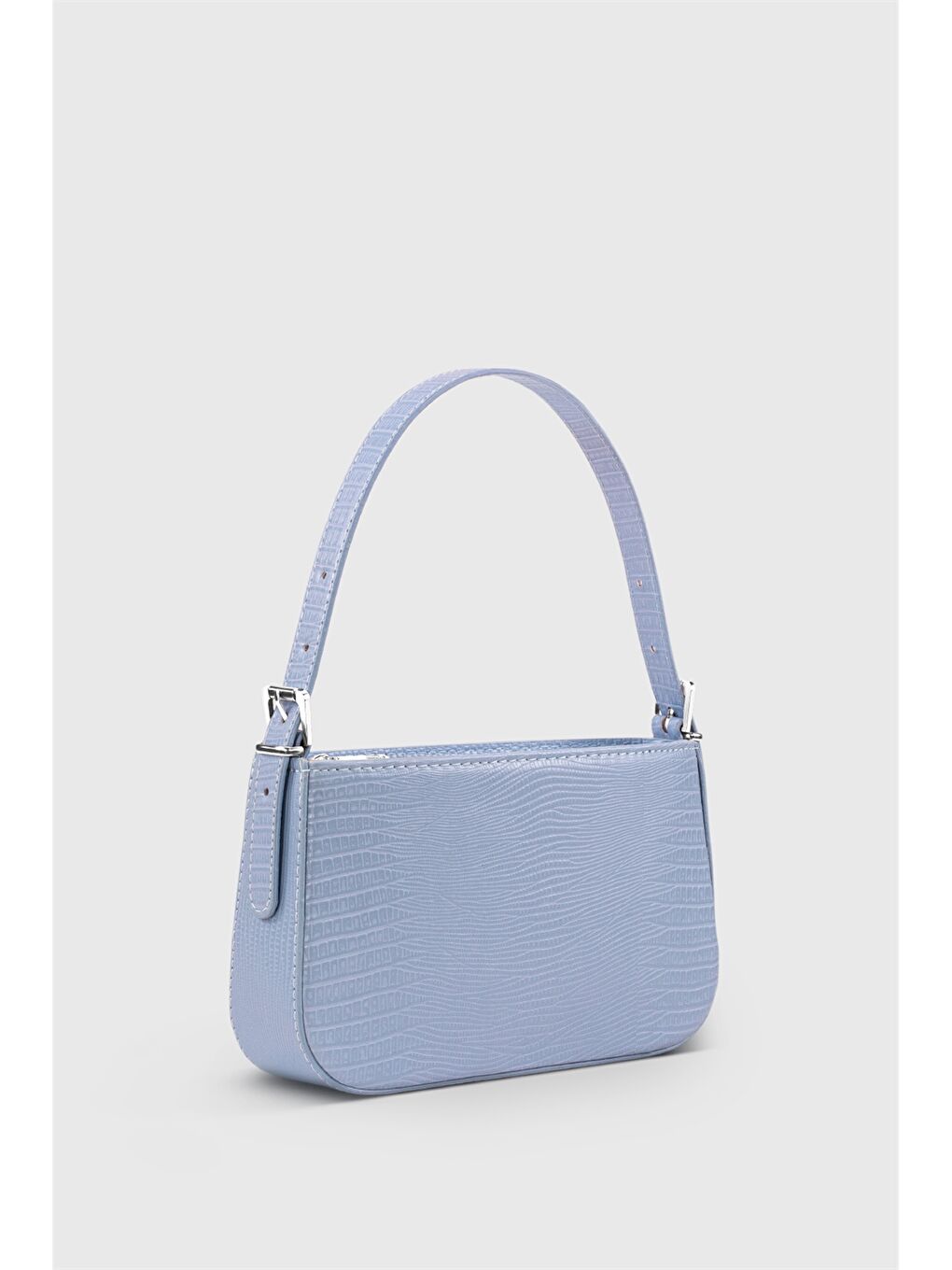 حقيبة كتف جلد صناعي بنقشة جلد التمساح للنساء-1