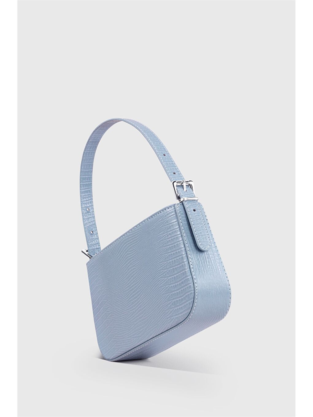 حقيبة كتف جلد صناعي بنقشة جلد التمساح للنساء-2