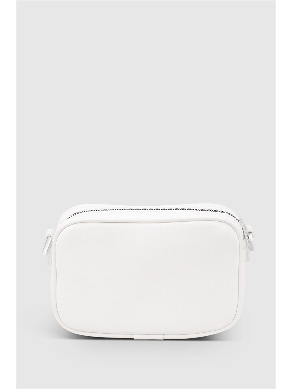 Beyaz Deri Görünümlü Kadın Çapraz Çanta-1