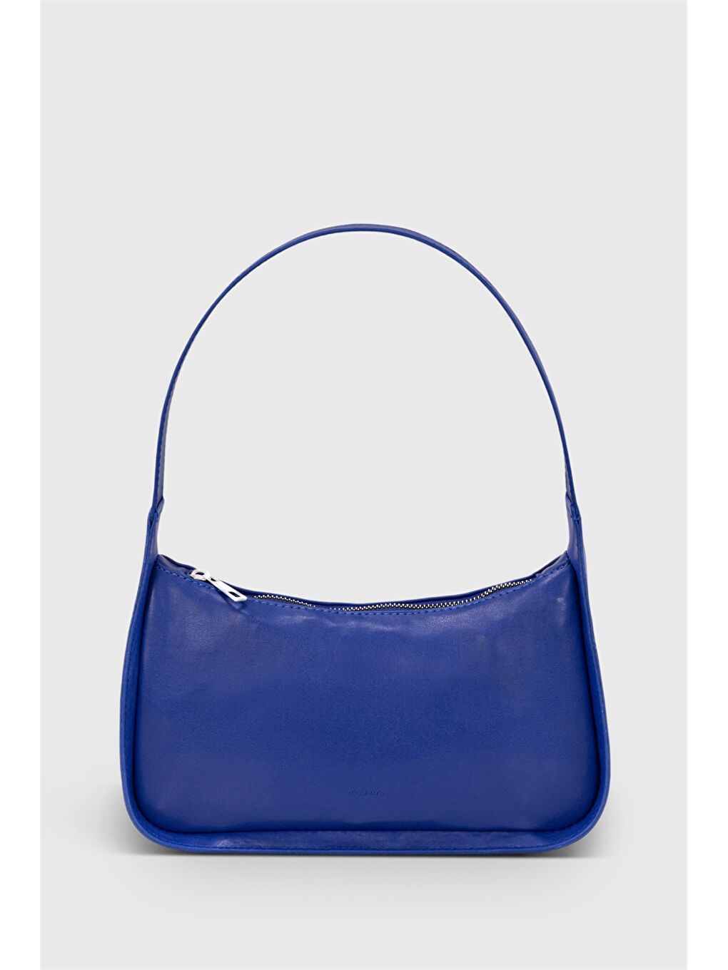 Mavi Deri Görünümlü Kadın Baget Çanta