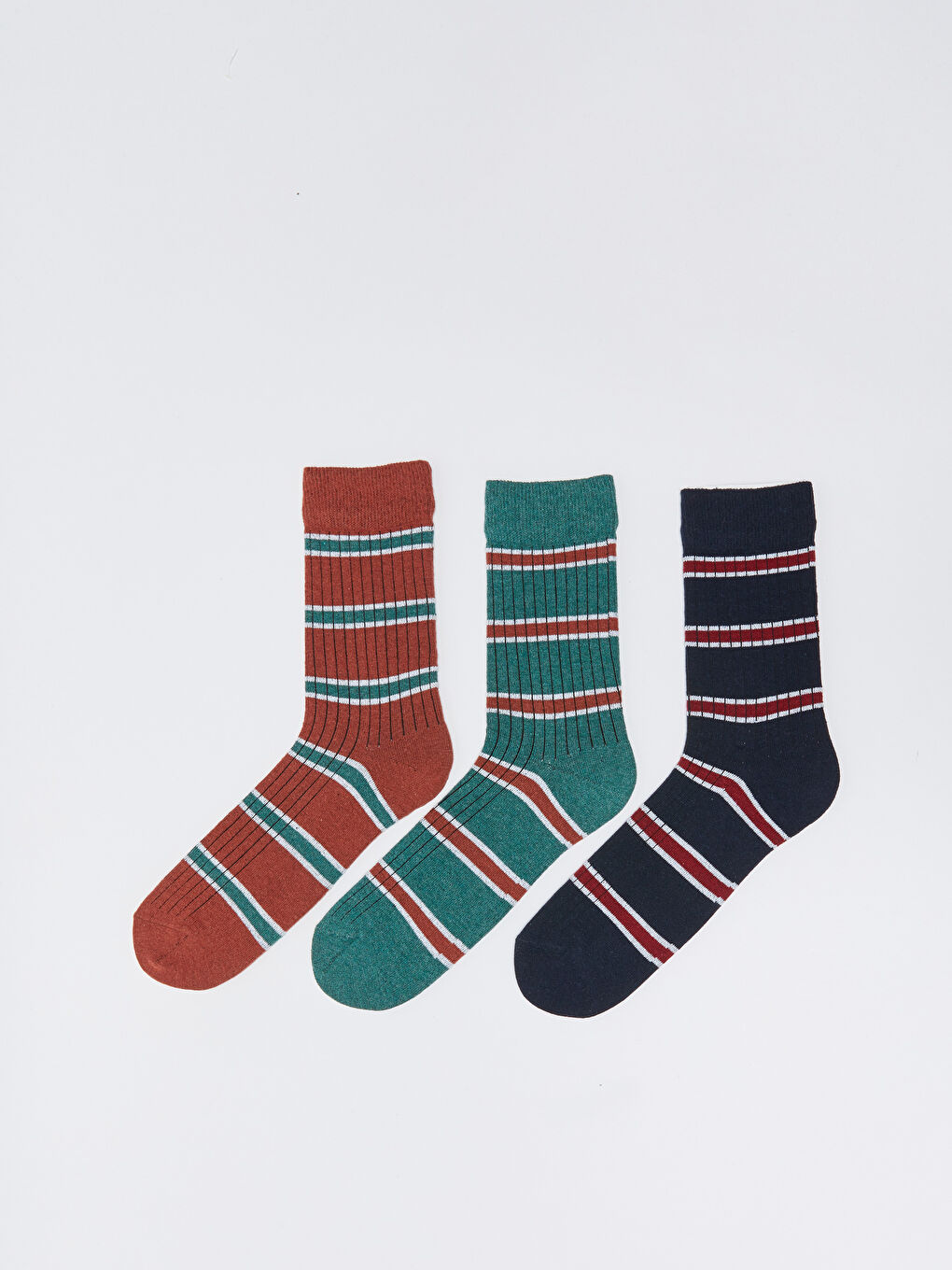 LCW ACCESSORIES Çizgili Erkek Soket Çorap 3'lü -W2K296Z8-K00