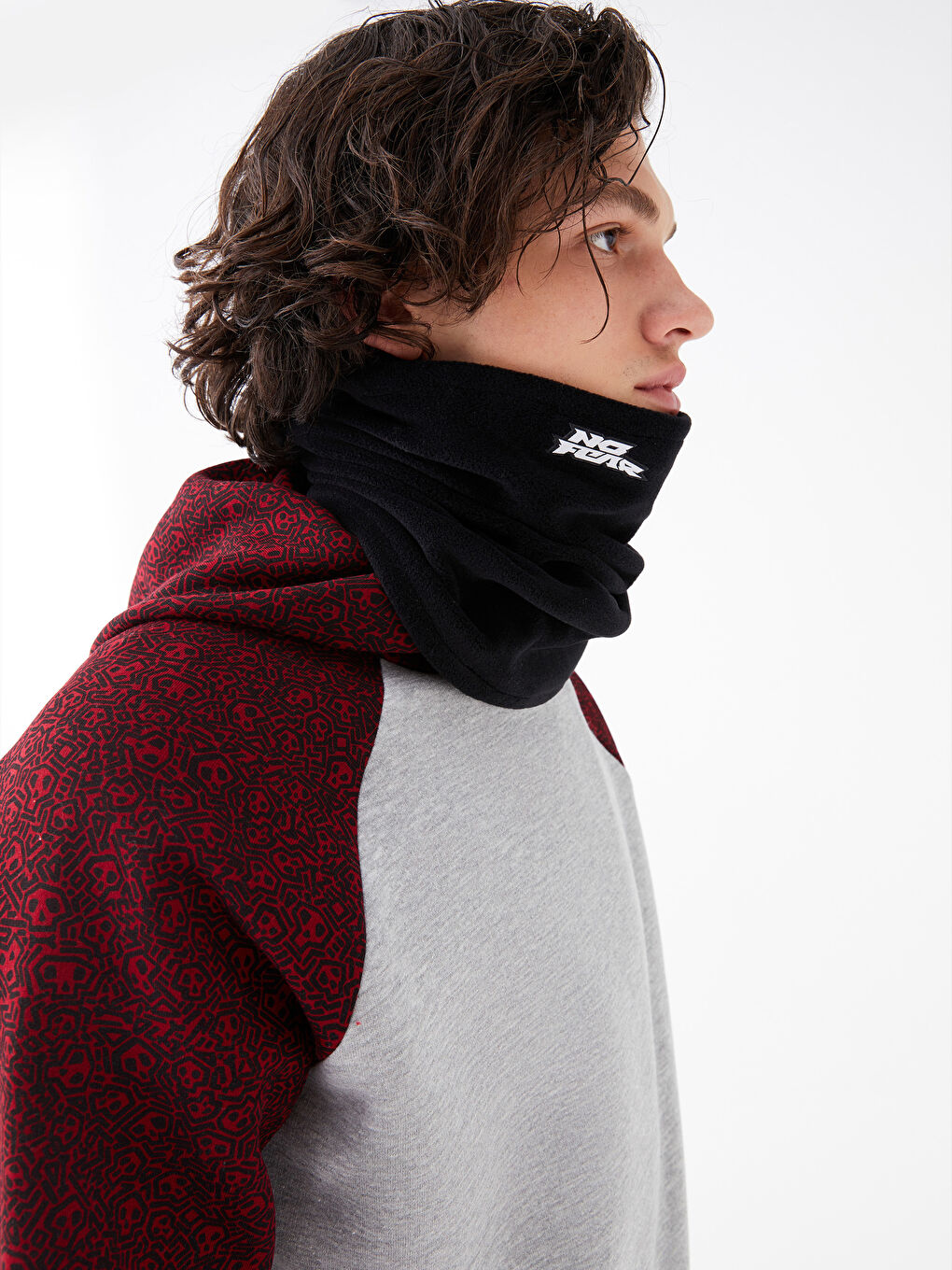 Siyah Baskılı Unisex Polar Boyunluk