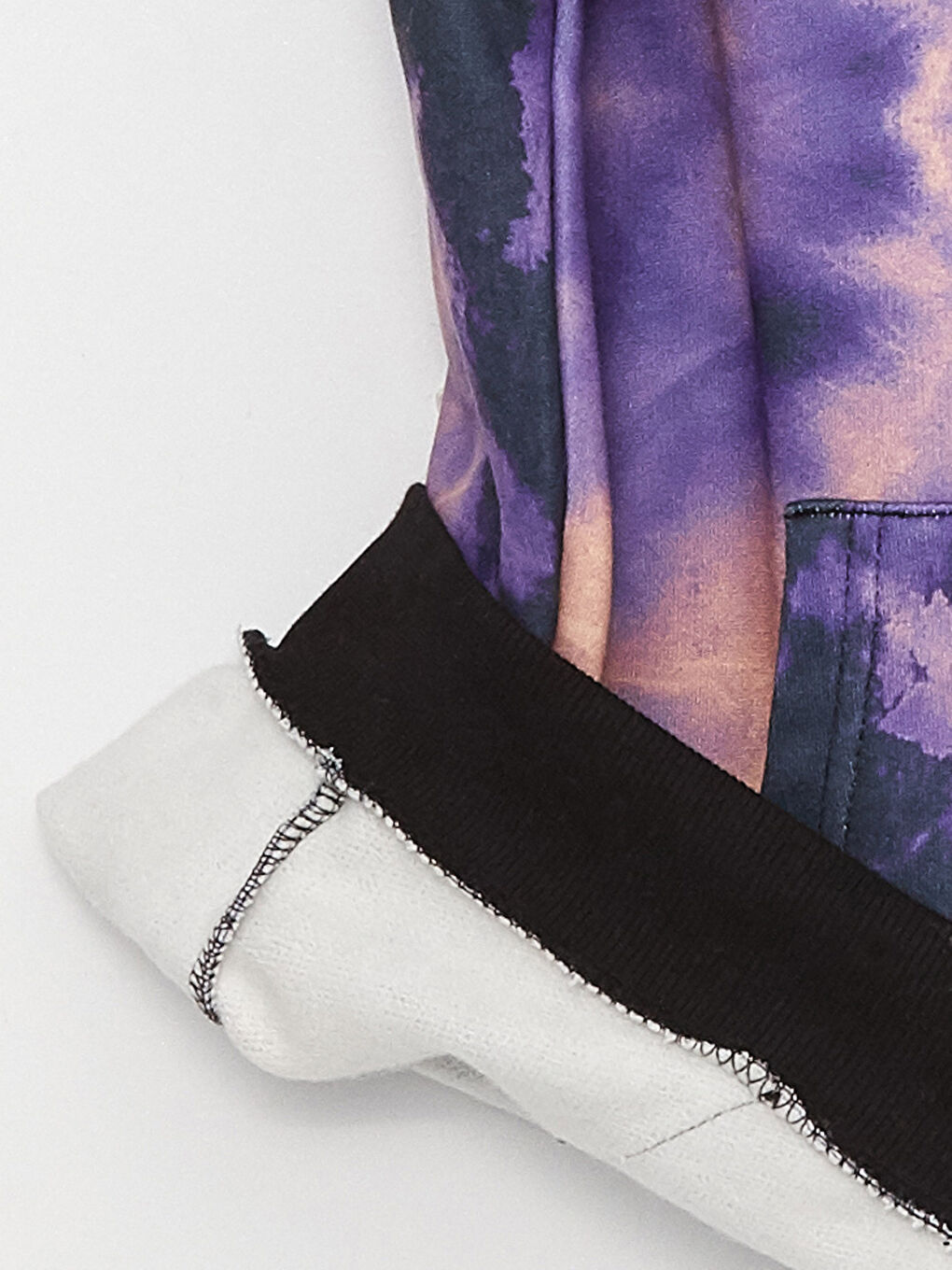 Mor Kapüşonlu Nakışlı Uzun Kollu Kadın Sweatshirt-8