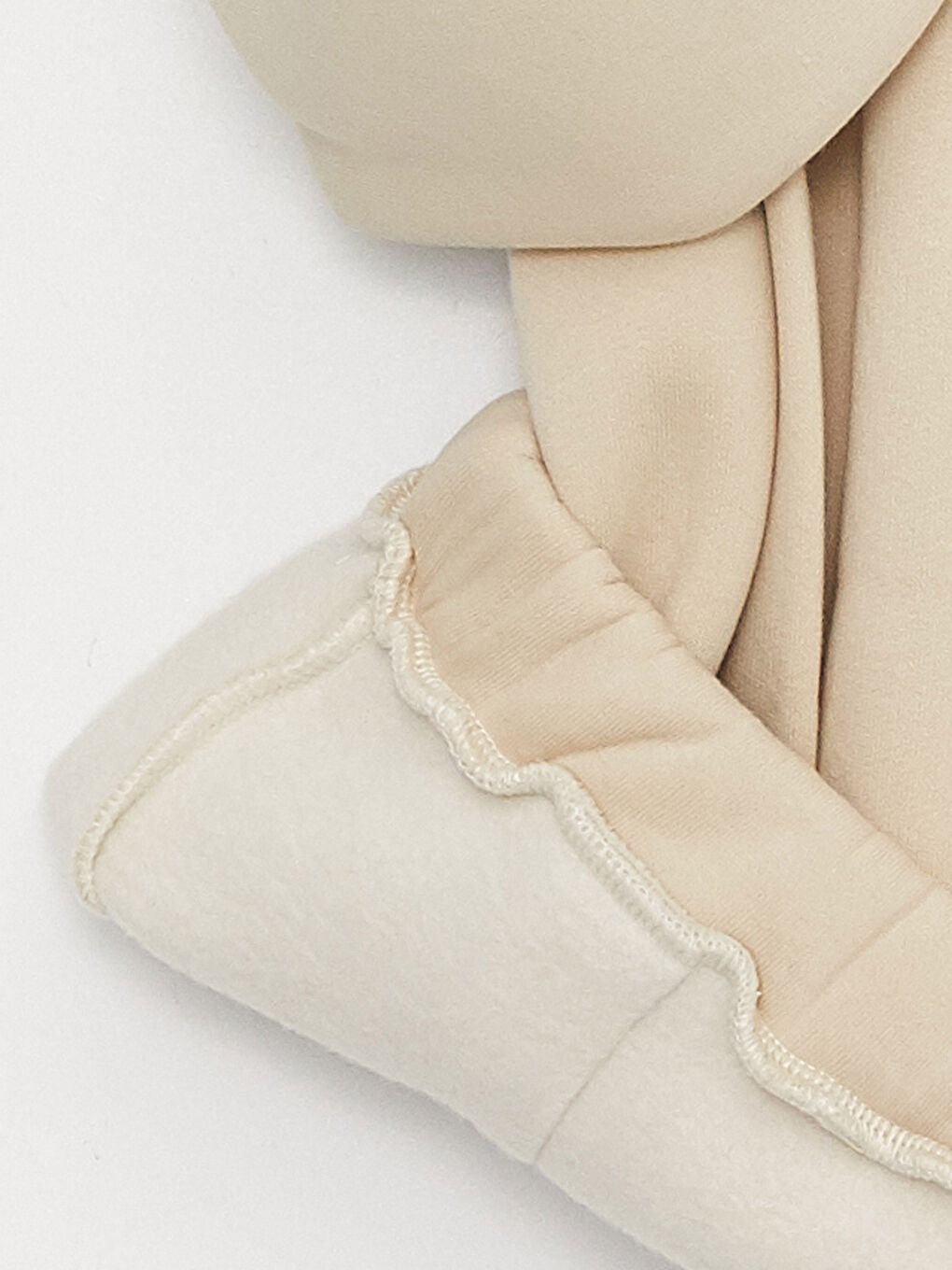 Bej Bisiklet Yaka Baskılı Uzun Kollu Kadın Sweatshirt-8