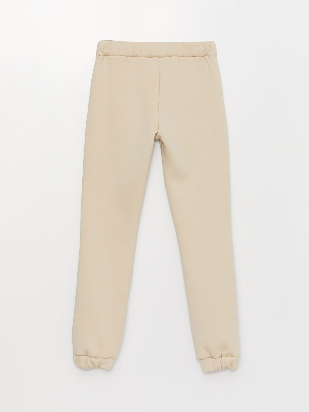 Bej Beli Lastikli Baskılı Kadın Jogger Eşofman Altı-7