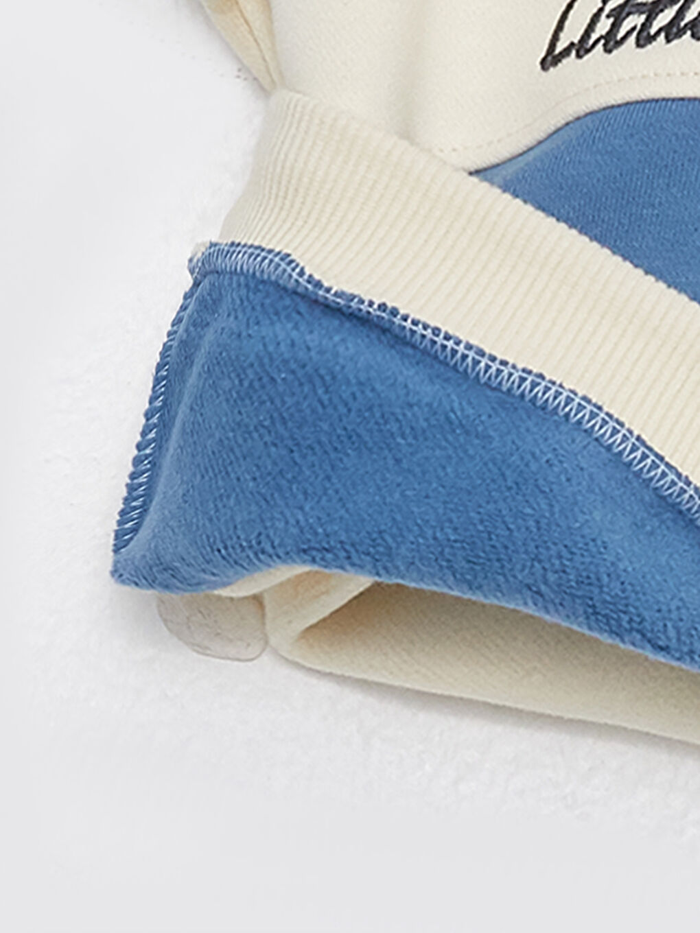 Bej Bisiklet Yaka Uzun Kollu Erkek Bebek Sweatshirt ve Eşofman Alt 2'li Takım-3