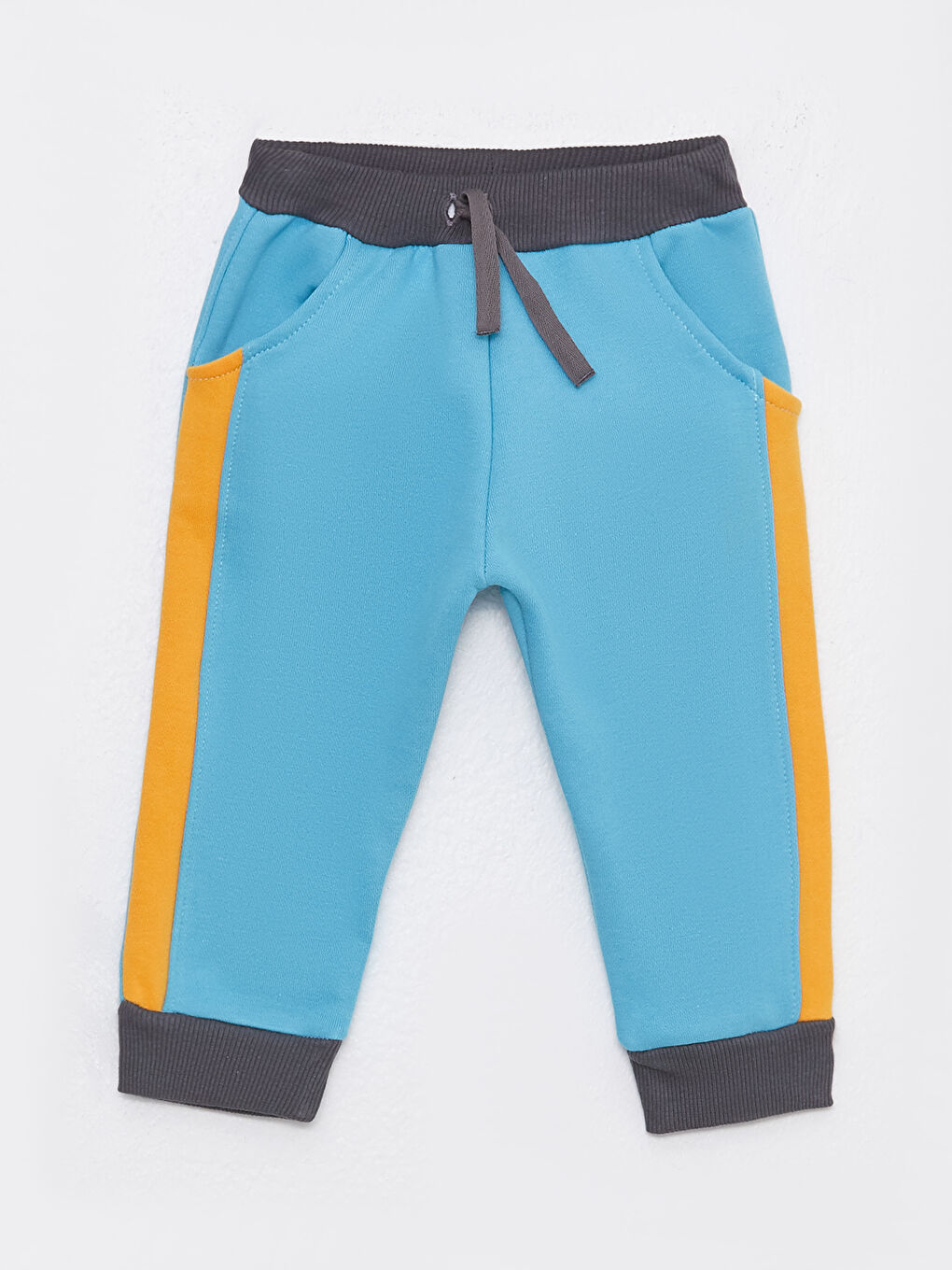 Turkuaz Bisiklet Yaka Uzun Kollu Erkek Bebek Sweatshirt ve Eşofman Alt 2'li Takım-2