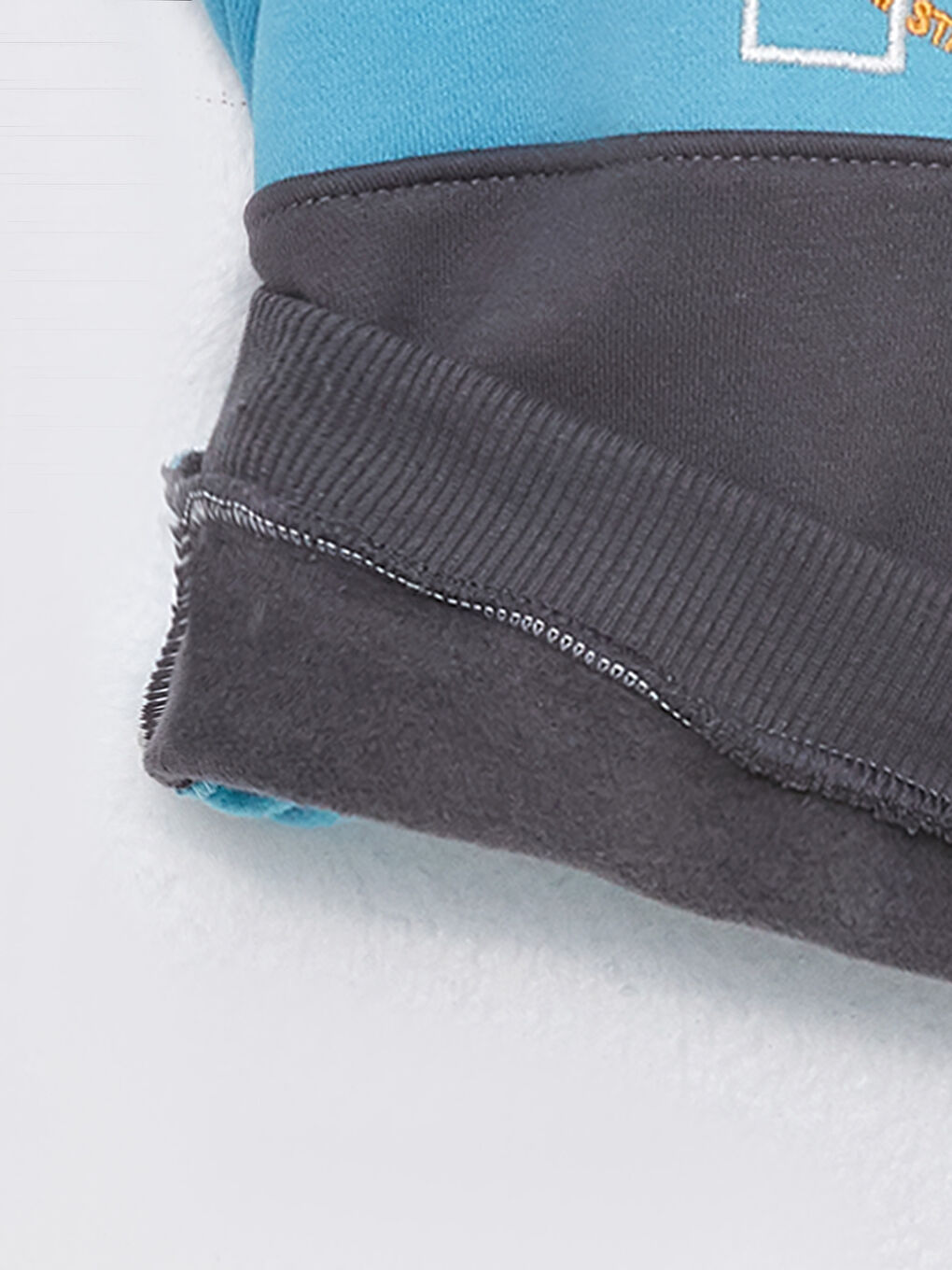 Turkuaz Bisiklet Yaka Uzun Kollu Erkek Bebek Sweatshirt ve Eşofman Alt 2'li Takım-3