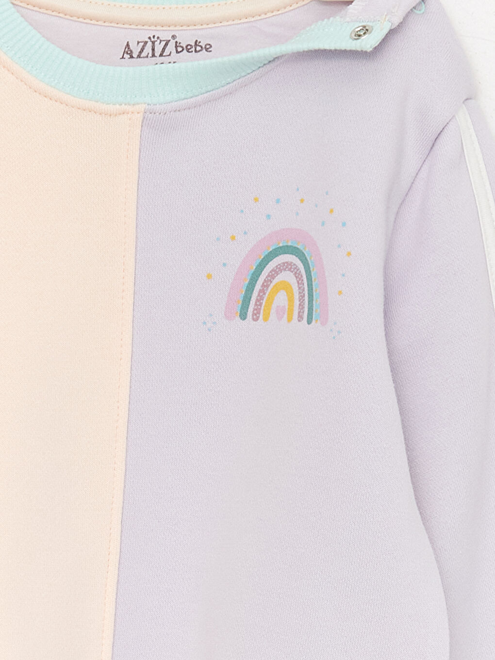 Turuncu Bisiklet Yaka Uzun Kollu Kız Bebek Sweatshirt ve Eşofman Alt 2'li Takım-6