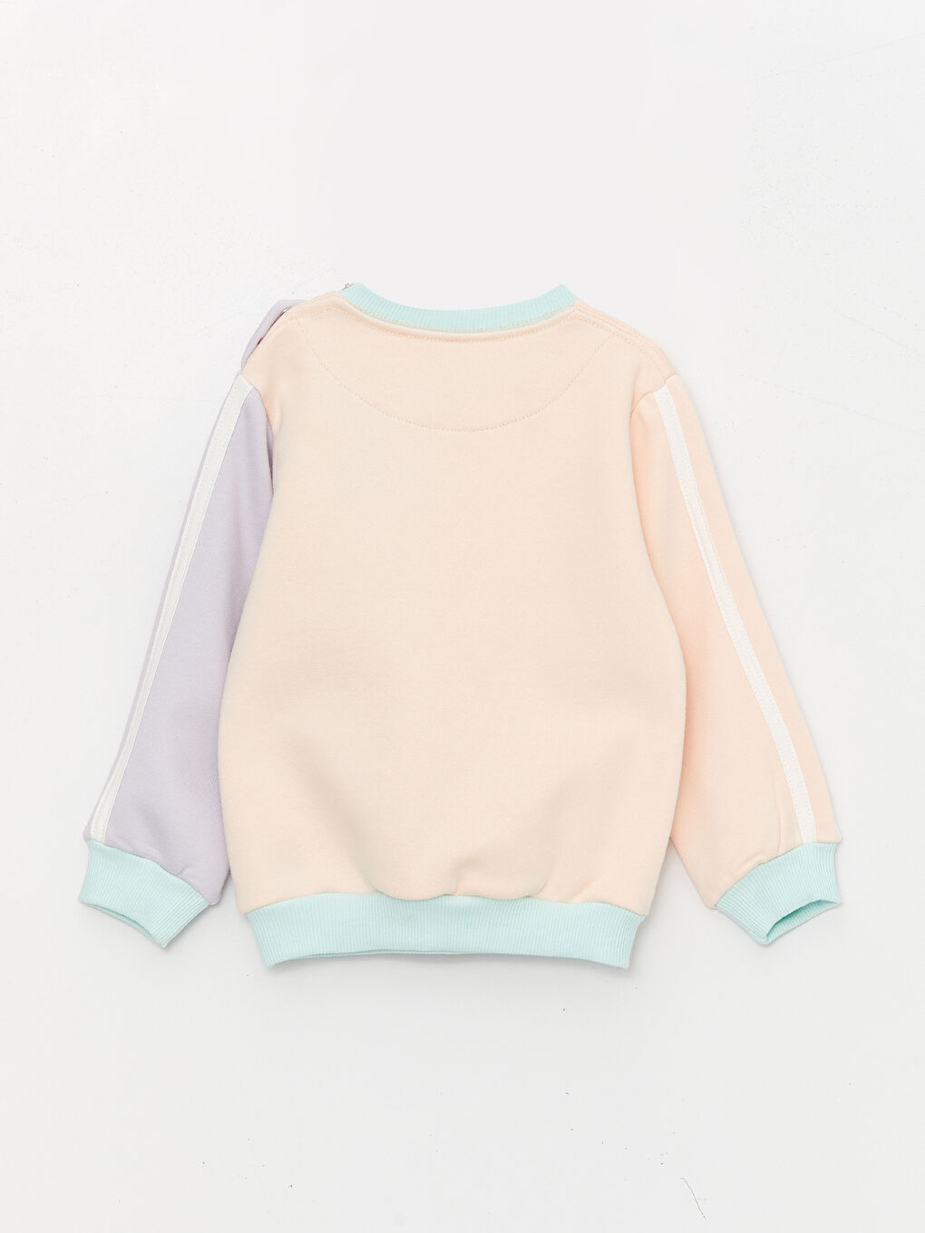 Turuncu Bisiklet Yaka Uzun Kollu Kız Bebek Sweatshirt ve Eşofman Alt 2'li Takım-3