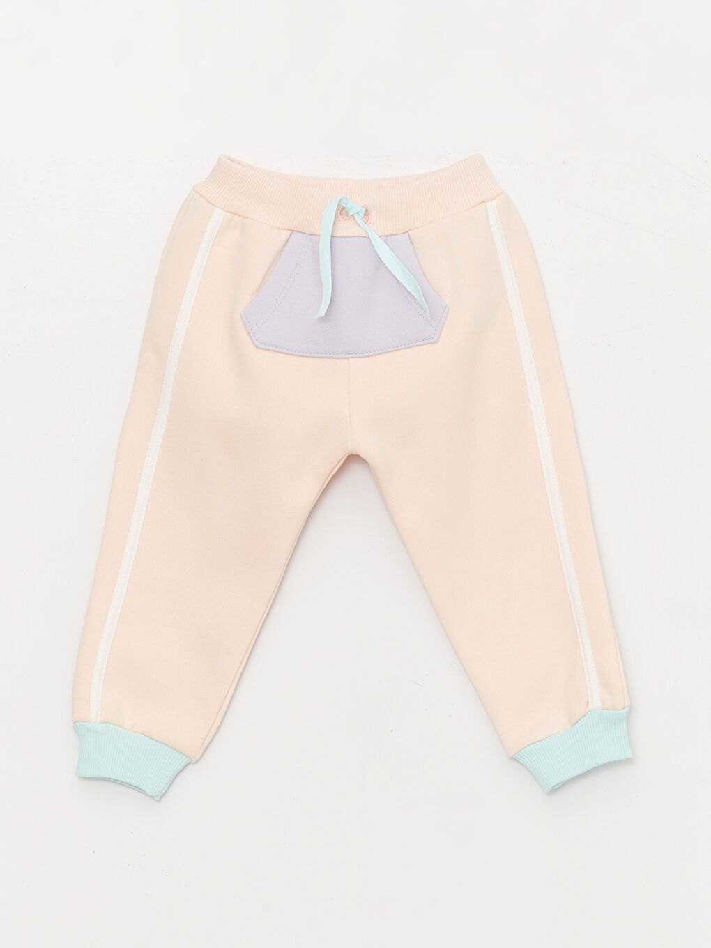 Turuncu Bisiklet Yaka Uzun Kollu Kız Bebek Sweatshirt ve Eşofman Alt 2'li Takım-4