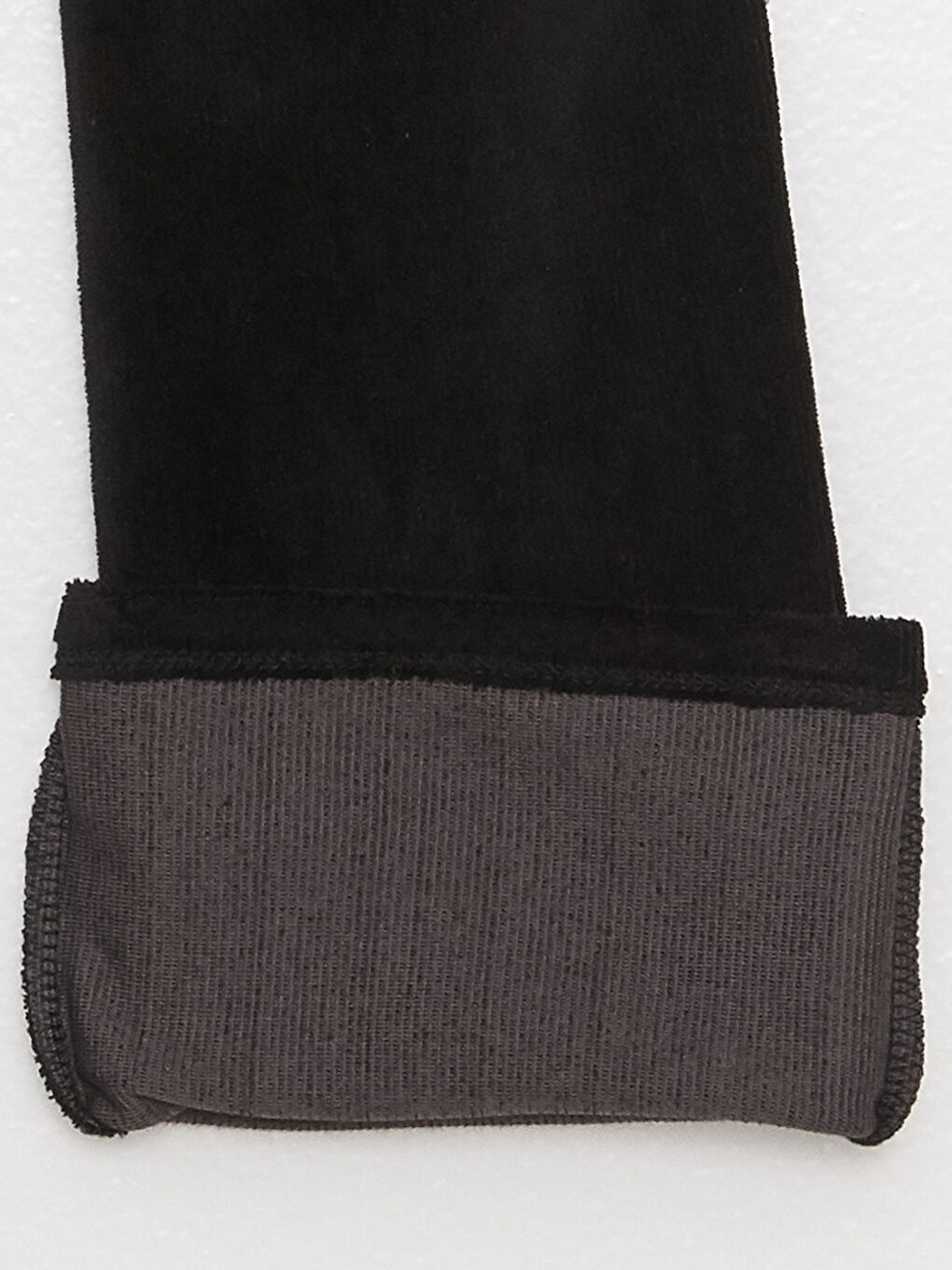 Siyah Beli Lastikli Basic Geniş Paça Kadife Kız Çocuk Pantolon-6