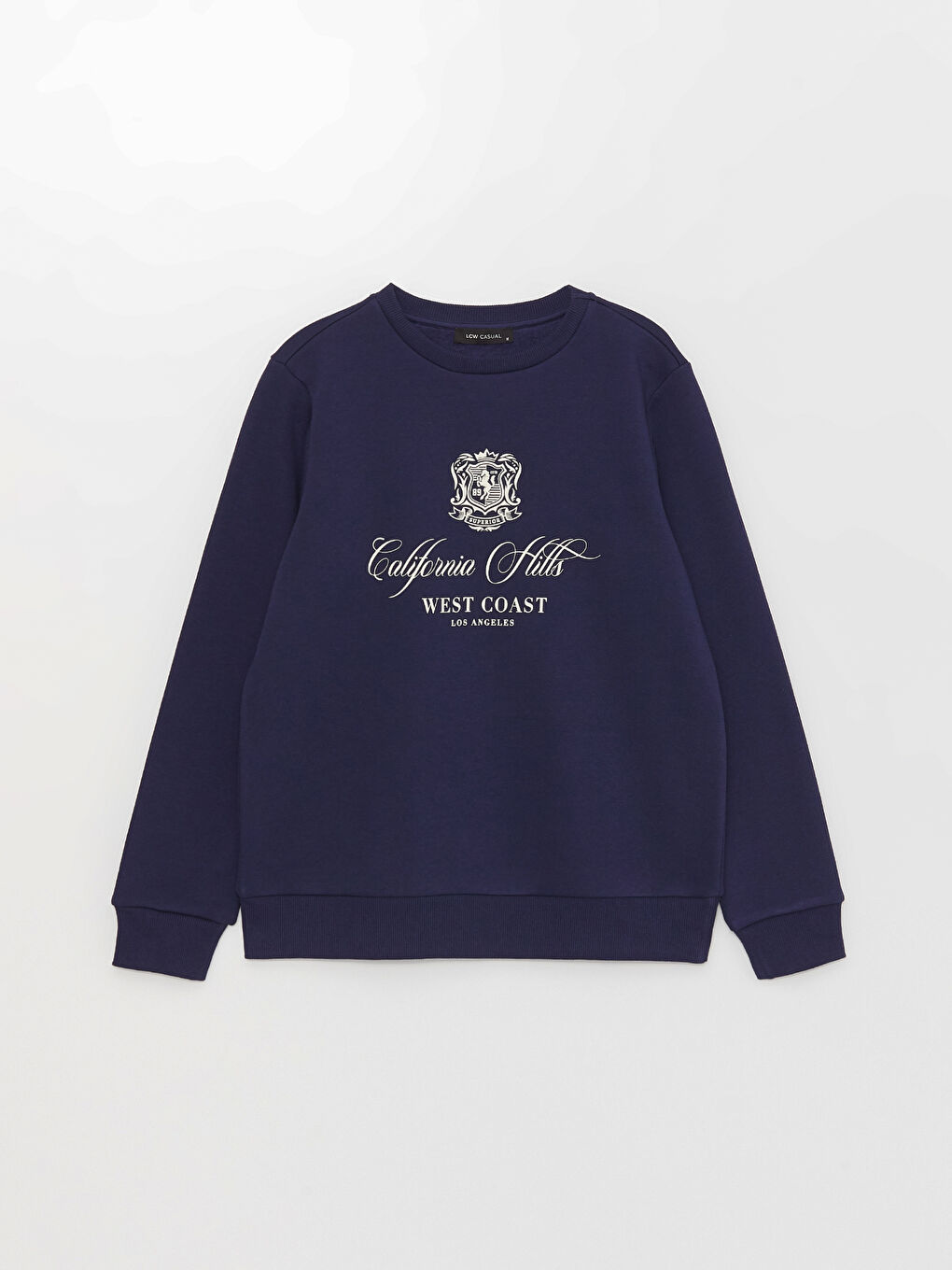 LCW Vision Lacivert Bisiklet Yaka Baskılı Uzun Kollu Kadın Sweatshirt - 5