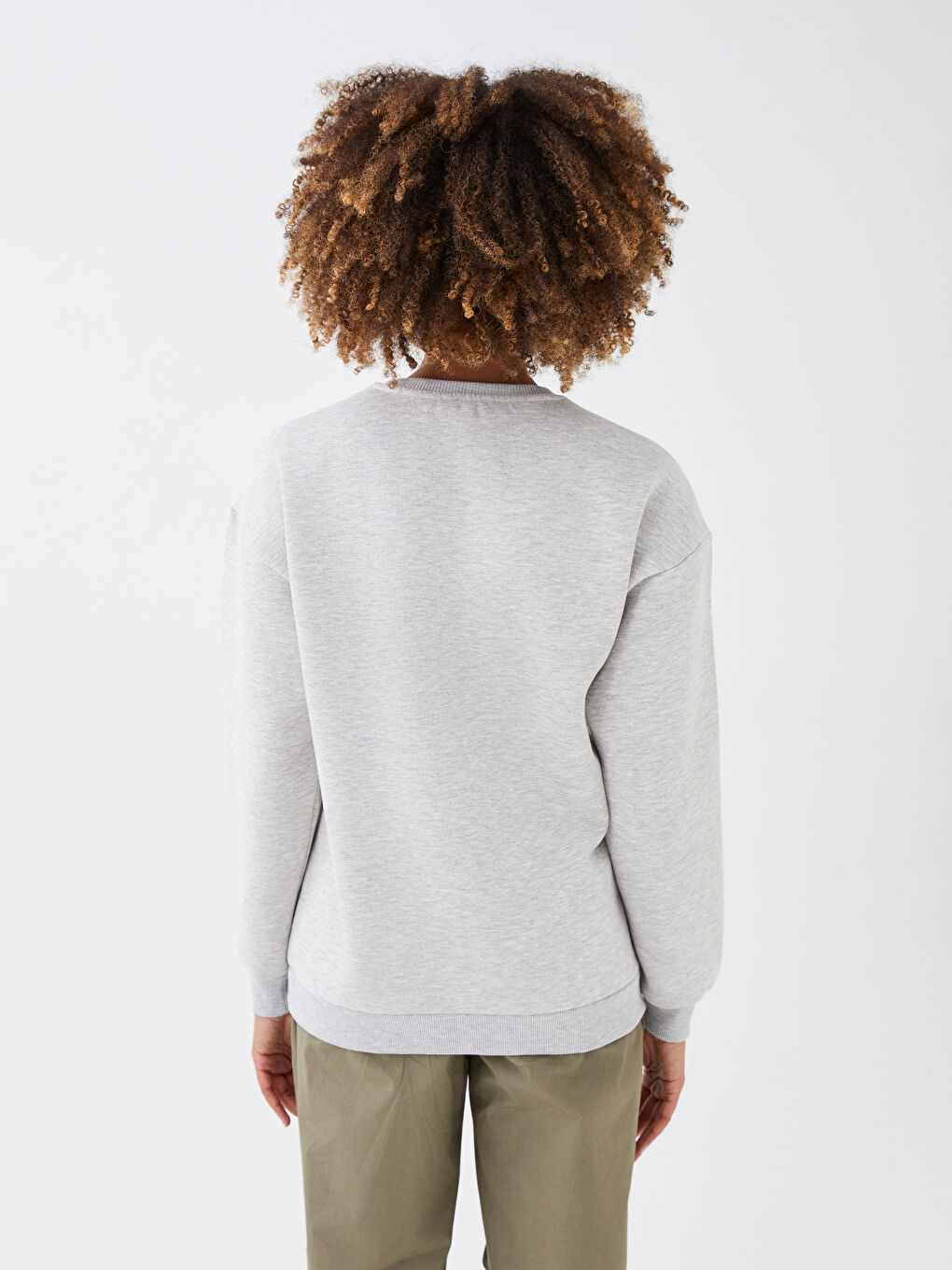 Rundhalsausschnitt Bedrucktes Dickes Sweatshirt für Damen-4