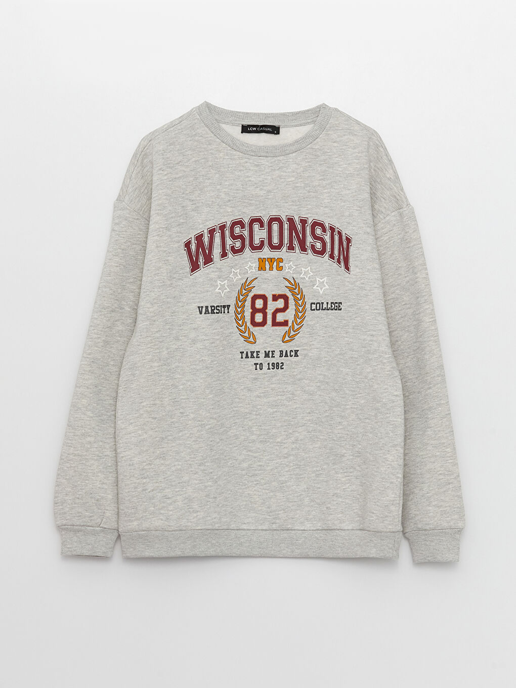 Rundhalsausschnitt Bedrucktes Dickes Sweatshirt für Damen-5