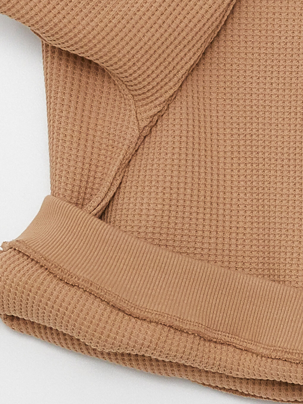 Kahverengi Bisiklet Yaka Uzun Kollu Erkek Bebek Sweatshirt ve Eşofman Alt 2'li Takım-3