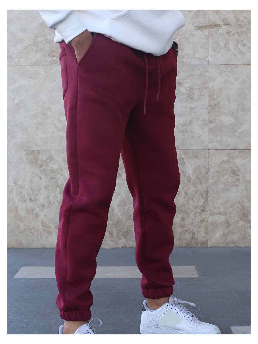 Bordo Slim Fit Erkek Jogger Eşofman Altı