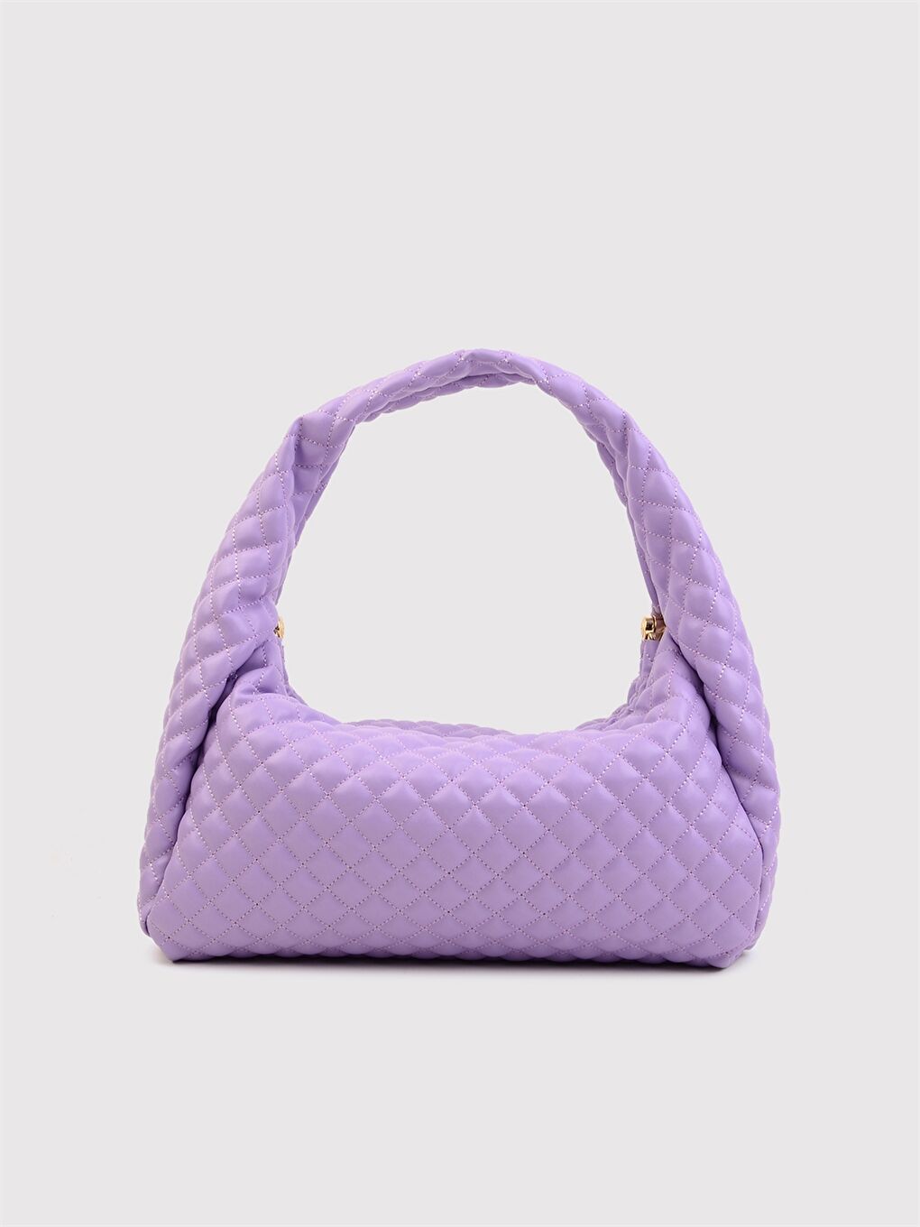 Lila Kapitone Desenli Kadın Omuz Çantası