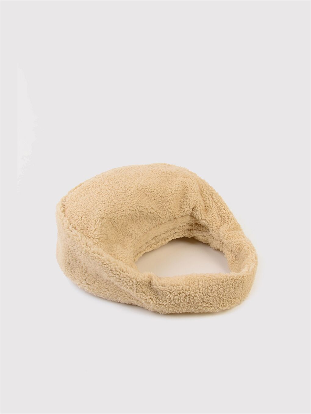 Ekru Kadın Pelüş Omuz Çantası-3