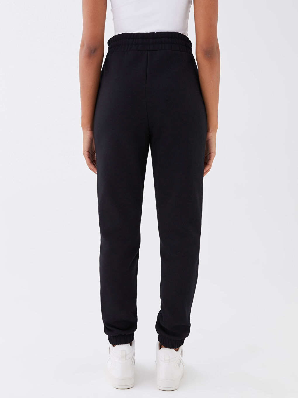 Pantaloni de trening jogger groși cu talie elastică pentru femei-4