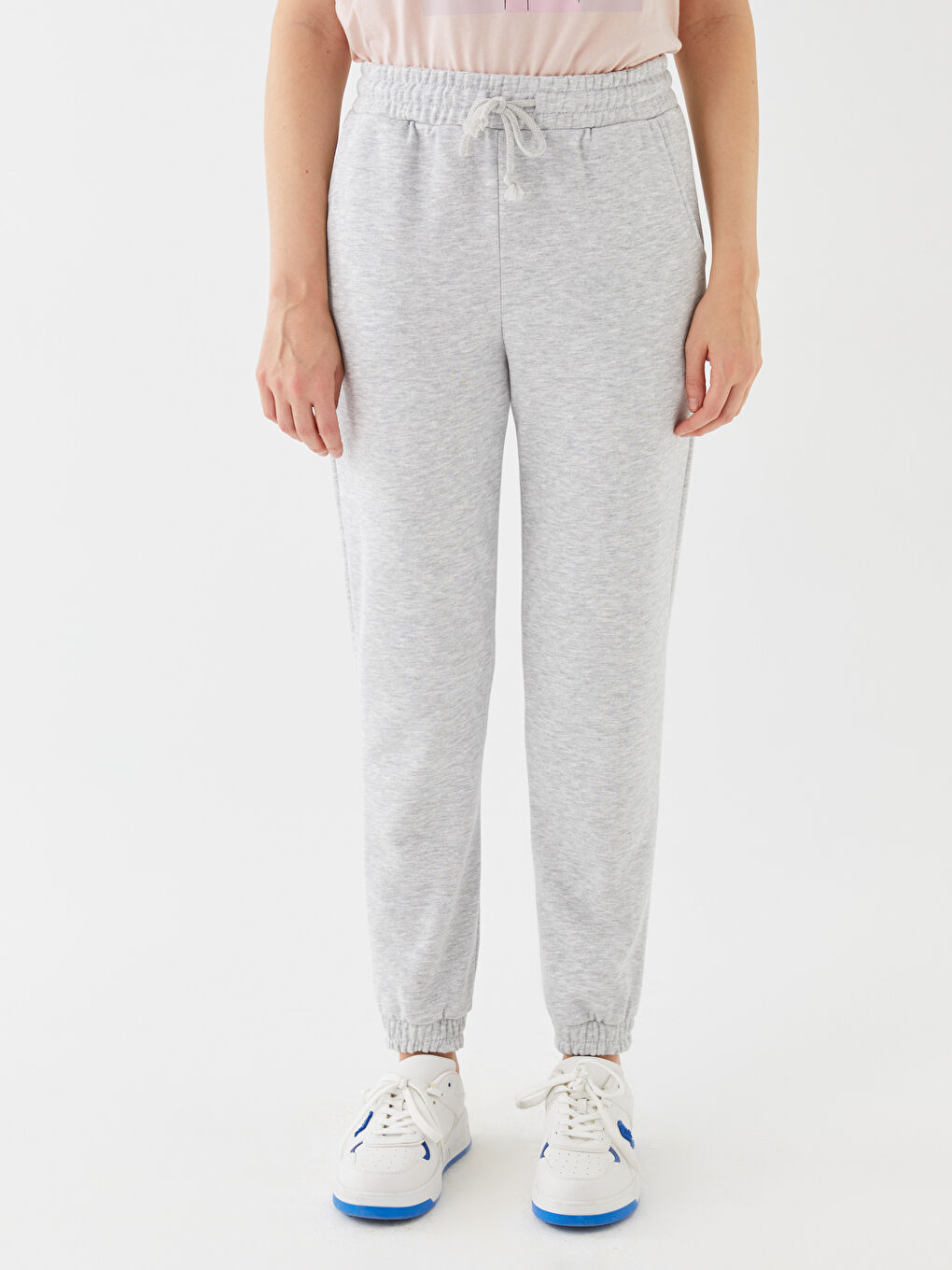 Pantaloni de trening jogger groși cu talie elastică pentru femei-2