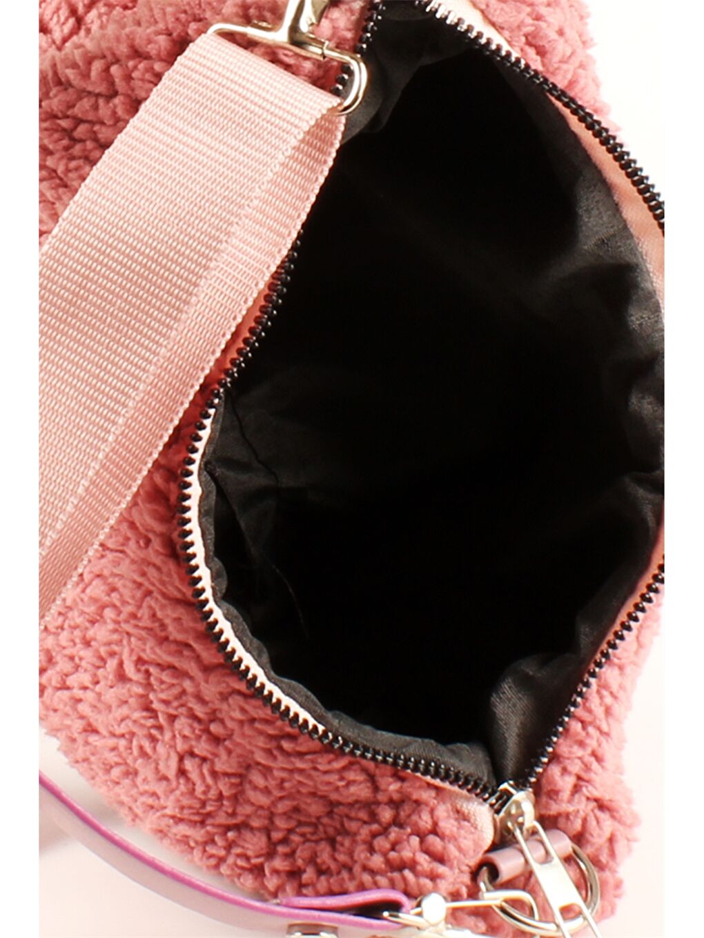 Pembe Kürk Görünümlü Kadın Kol Çantası-3