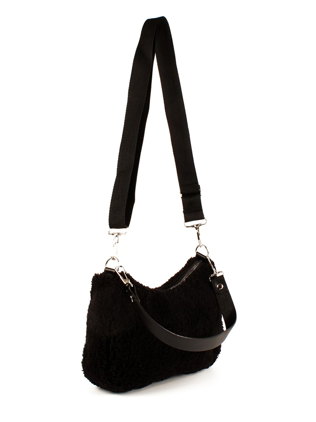Siyah Kürk Görünümlü Kadın Kol Çantası