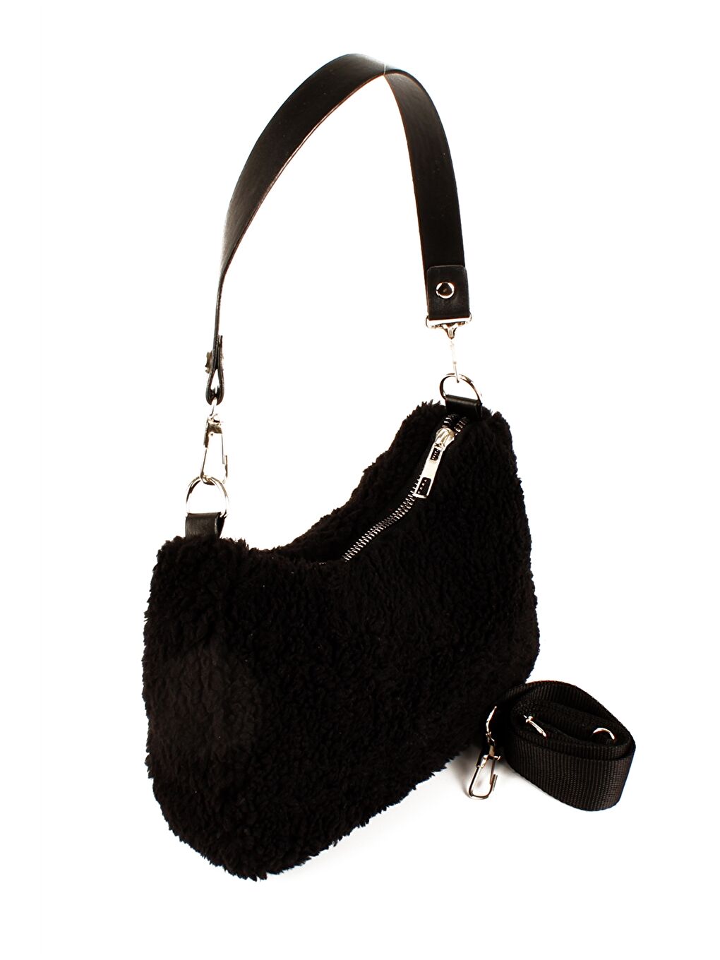 Siyah Kürk Görünümlü Kadın Kol Çantası-2