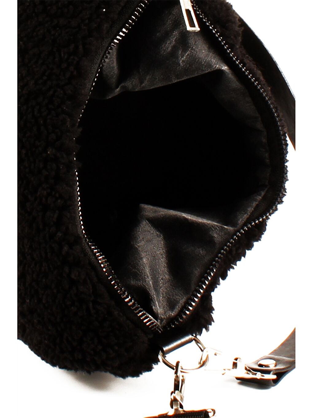 Siyah Kürk Görünümlü Kadın Kol Çantası-3