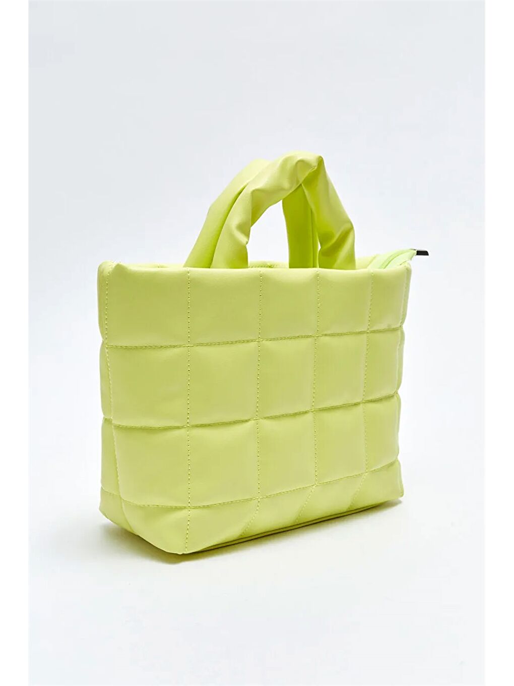 Yeşil Deri Görünümlü Kapitone Desenli Kadın El Çantası