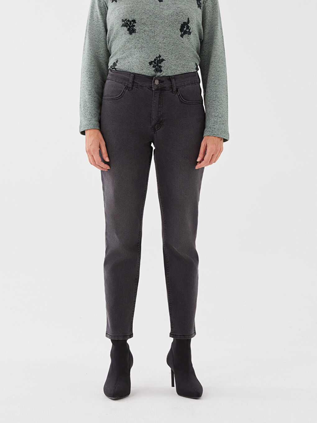 Elasticated Waist Slim Fit Women's Jeans-3