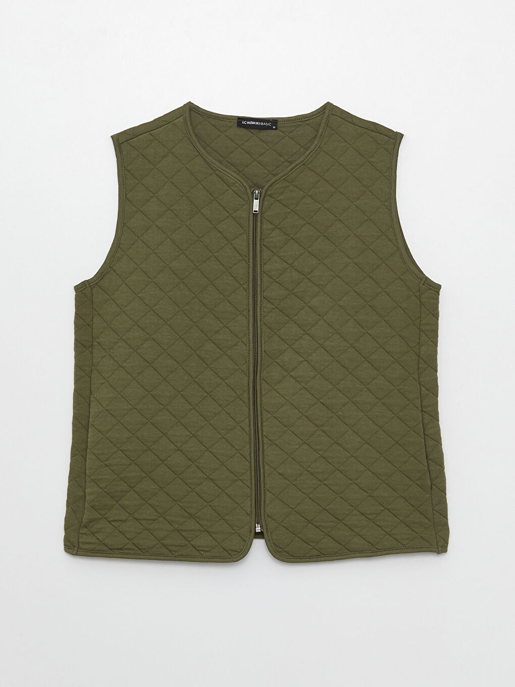 Crew Neck Quilted Patterned Women's Vest-5