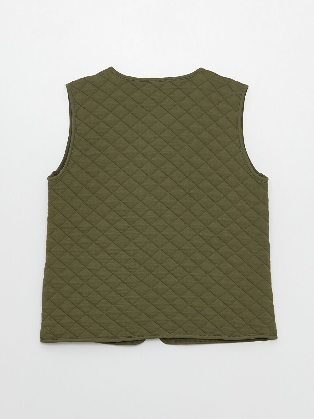 Crew Neck Quilted Patterned Women's Vest-6