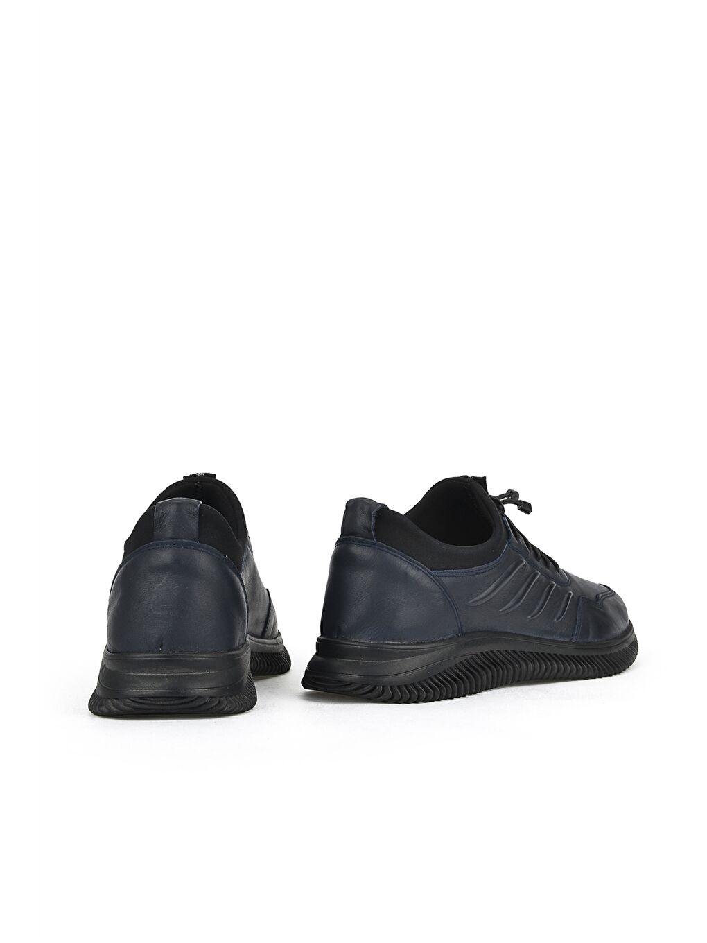 Mavi Bağcıklı Deri Erkek Klasik Ayakkabı-2