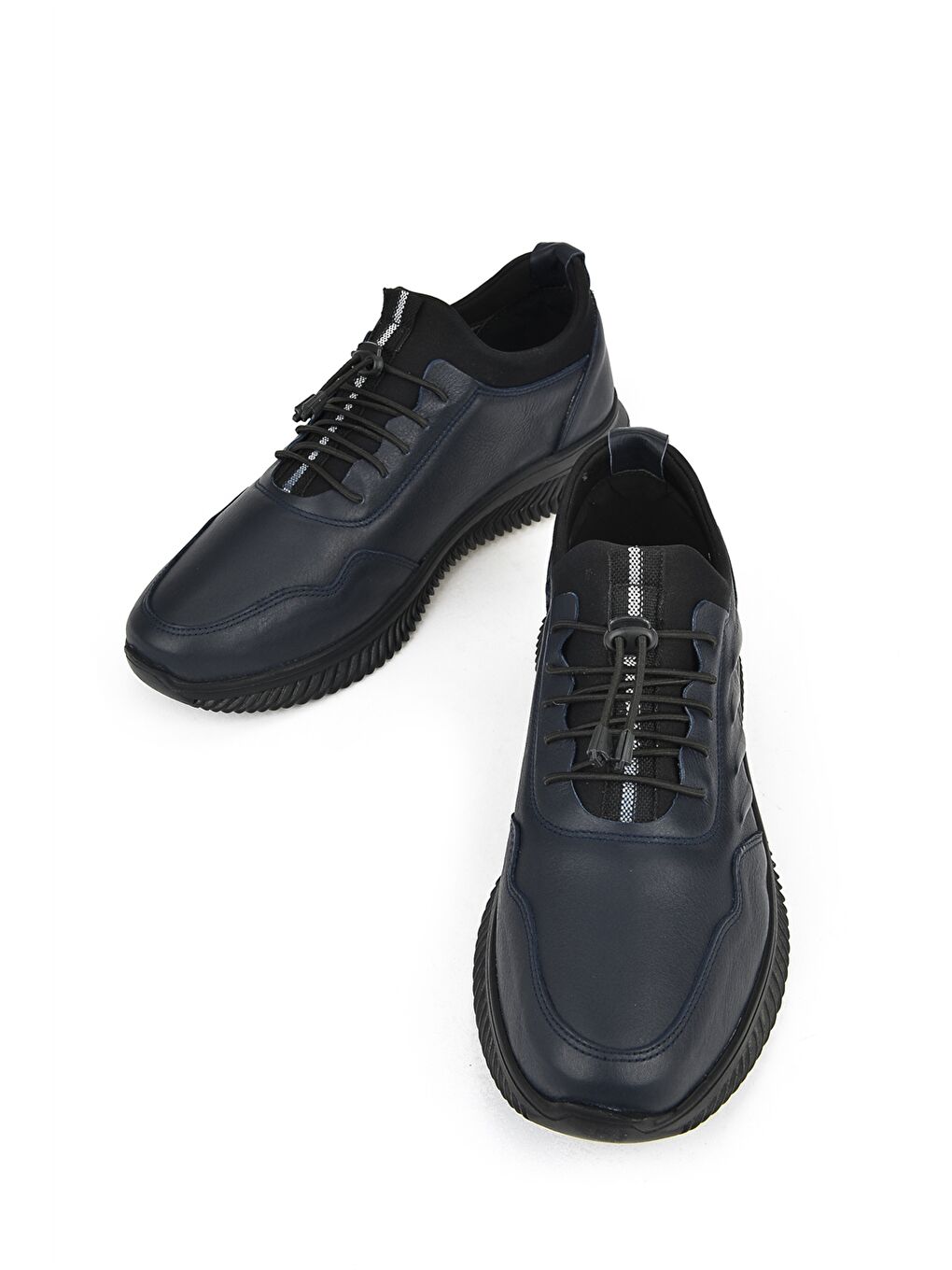 Mavi Bağcıklı Deri Erkek Klasik Ayakkabı-4