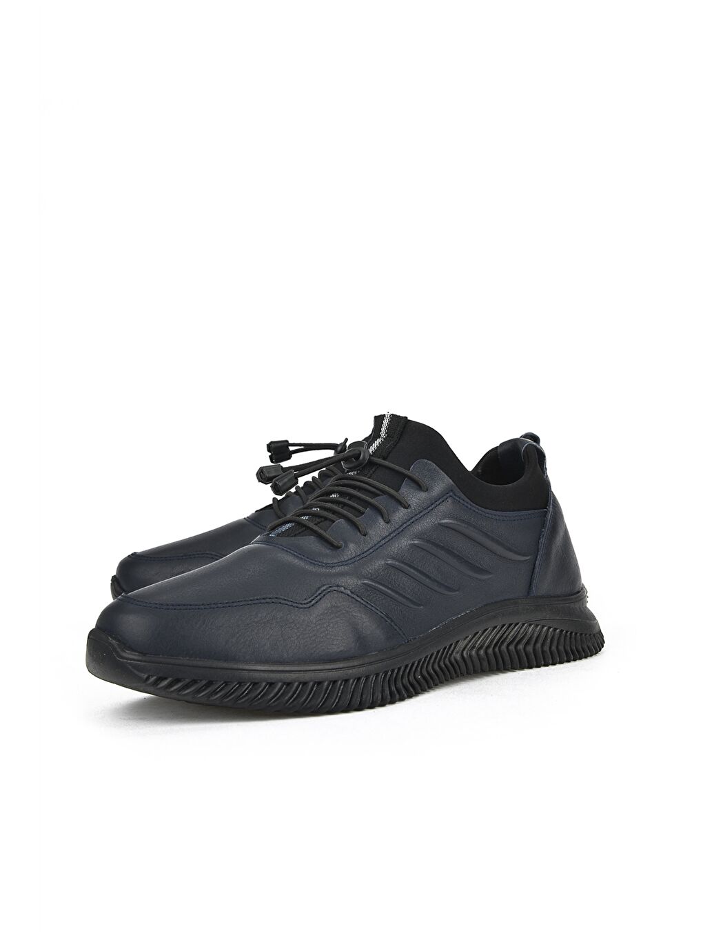 Mavi Bağcıklı Deri Erkek Klasik Ayakkabı-5