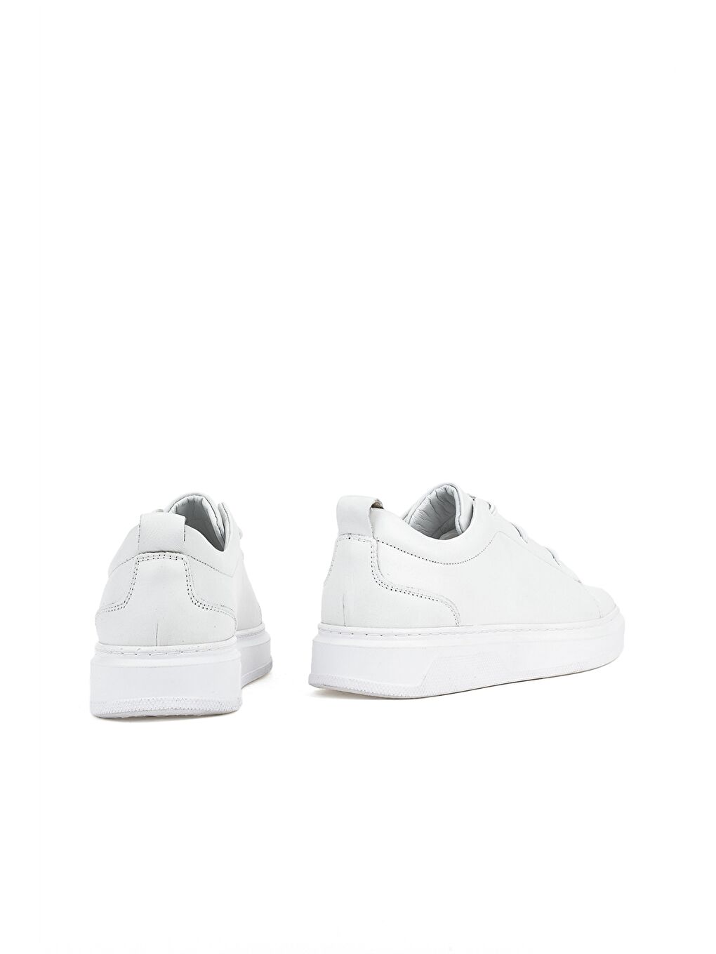 Beyaz Bağcıklı Deri Erkek Klasik Ayakkabı-2