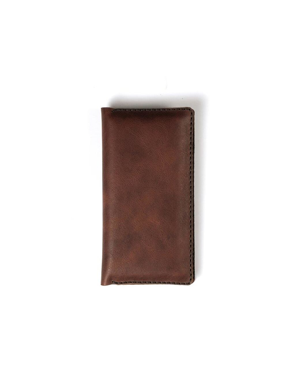 Kahverengi Hakiki Deri Telefon Bölmeli Cüzdan
