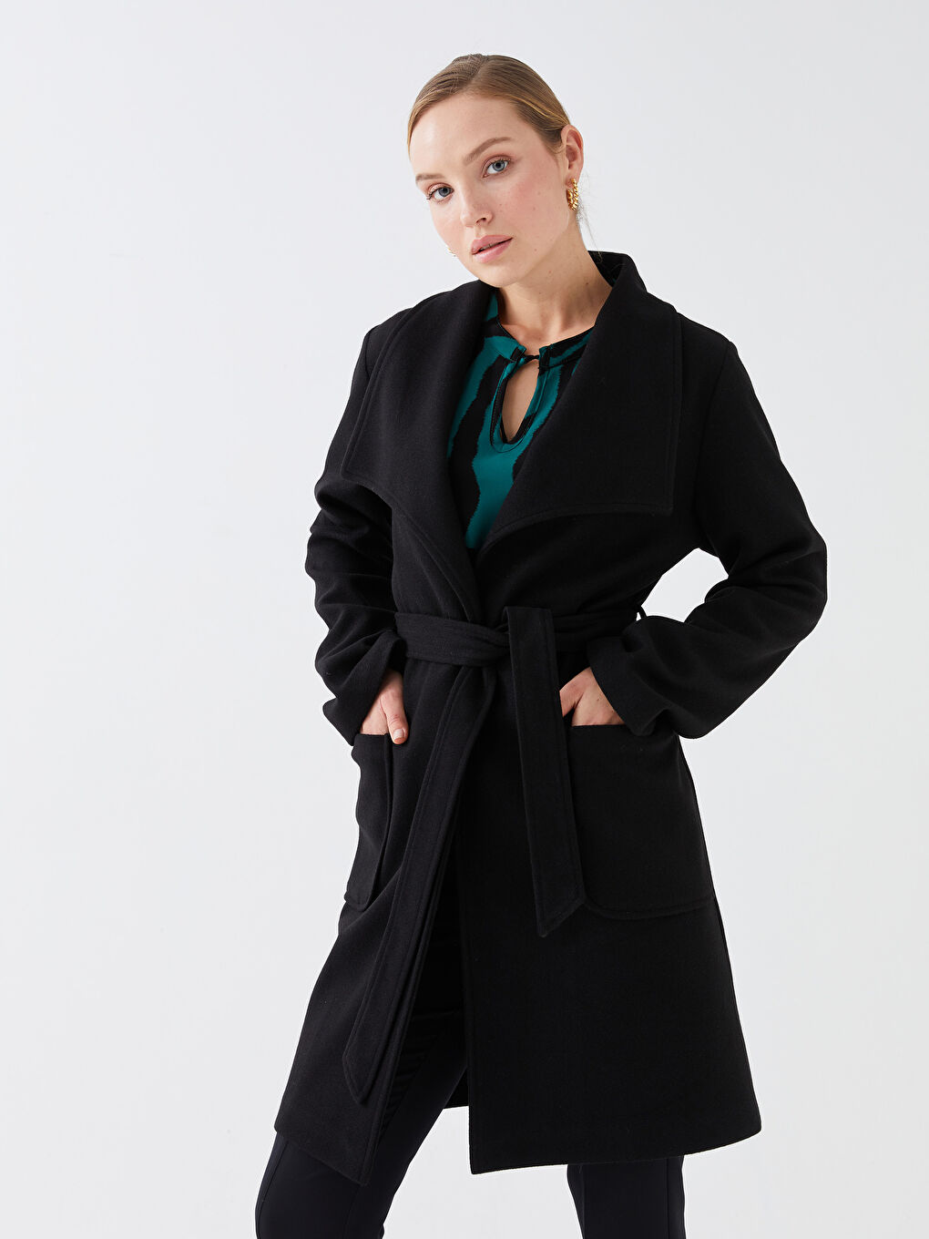 Jacket Collar Women's Cachet Overcoat-1