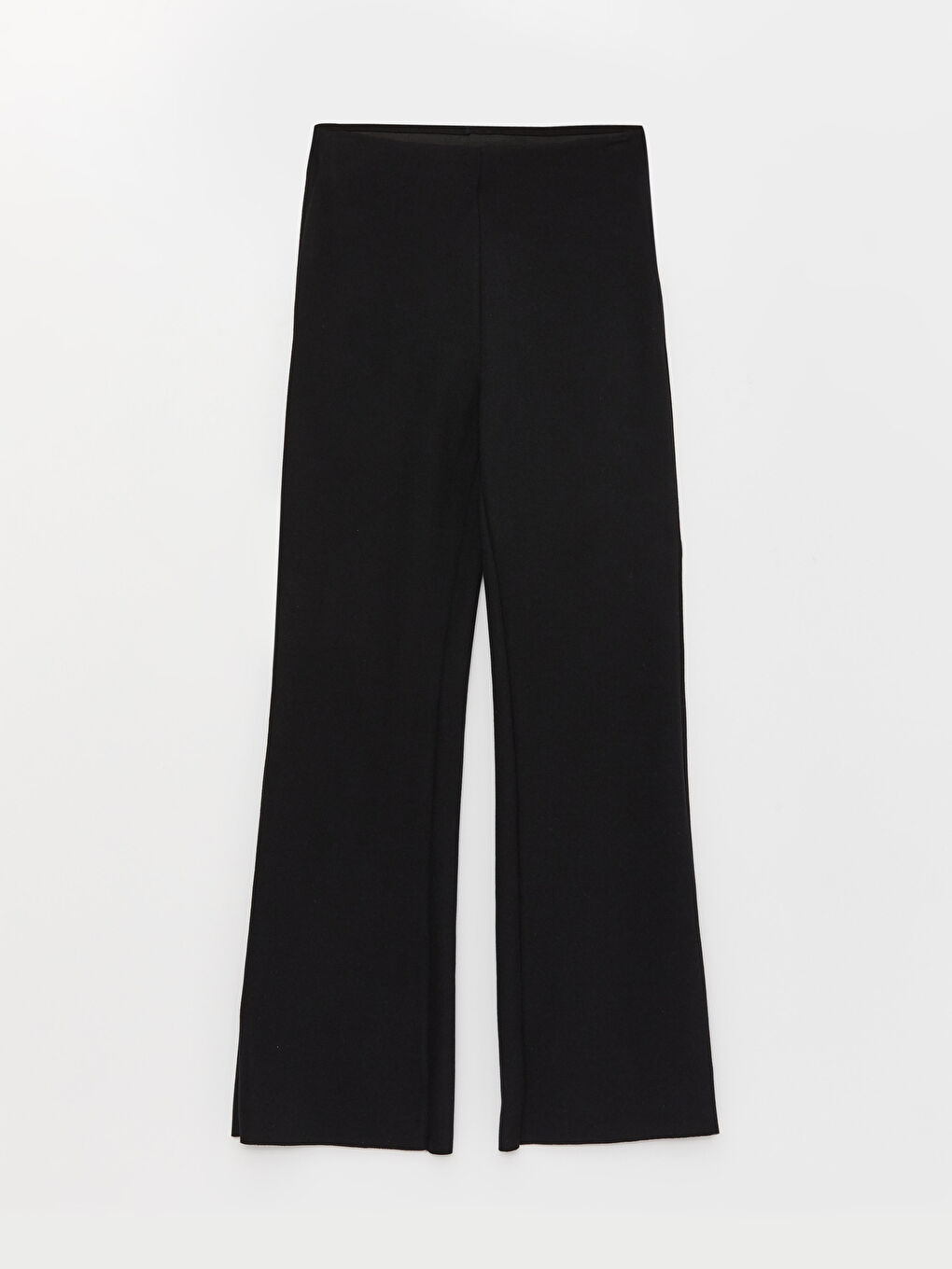 Siyah Yüksek Bel Geniş Paça Kadın Pantolon-5