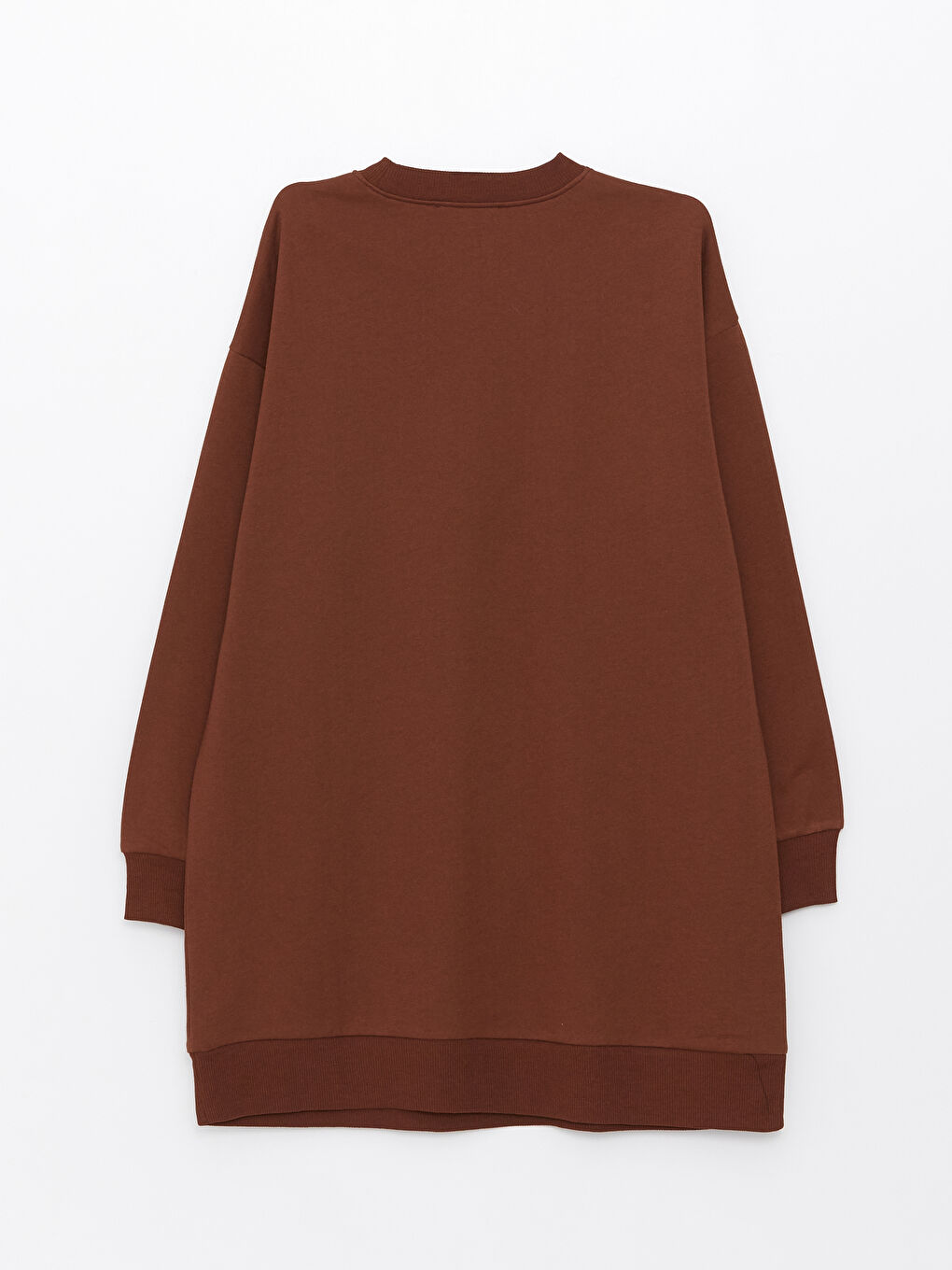 LCW Modest Bisiklet Yaka Düz Oversize Kadın Sweatshirt Tunik -W2KA09Z8-SWU