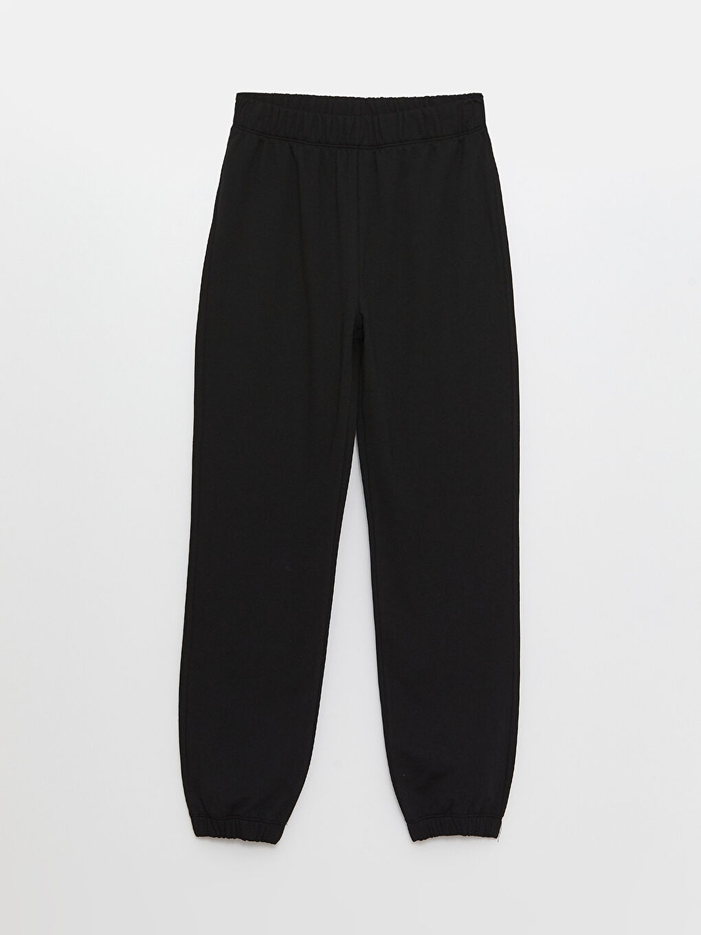 Siyah Kadın Beli Lastikli Düz Jogger Eşofman Altı-5